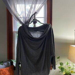 Express Charcoal Cowl Neck Top